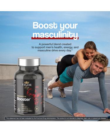 ViventyLife Testosterone Booster Supplement for Men - Horny Goat Weed Tongkat Ali L-Arginine + More - Workout Build Muscle Strength Energy & Performance 90 Capsules - Buy Online on GoSupps.com