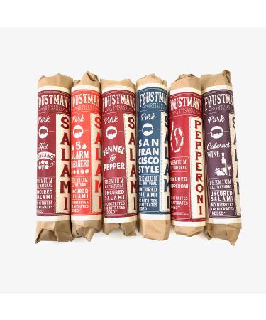 Foustman's Salami Variety Mix (6 Pack) Artisan, Nitrate-Free, Naturally Cured