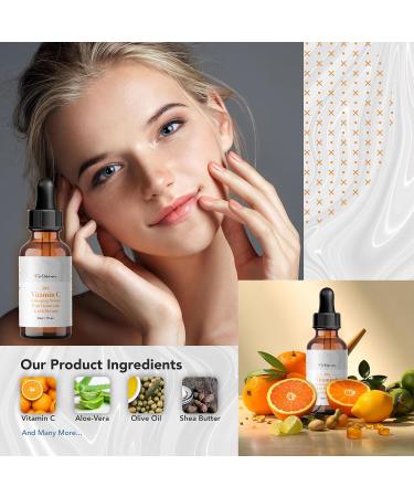 F'eDoren 20% Vitamin C Face Serum - Vitamin C Facial Serum with Hyaluronic Acid Green Tea Aloe Vera - 30 mL Aloe Vera Facial Serum - Made In Canada - Buy Online on GoSupps.com