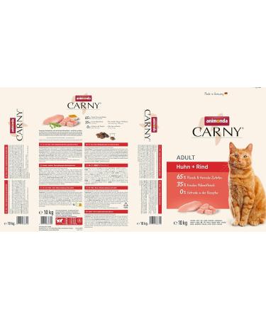 Buy Animonda Carny Cat Food - Grain-Free Sugar-Free Dry Food for Adults - Chicken & Beef 10kg Pack | International Shipping - Buy Online on GoSupps.com