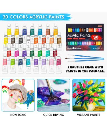 69 Pack Kids Paint Set with 30 Colors Acrylic Paint and Accessories - Complete Art Set for Boys and Girls - Buy Online on GoSupps.com