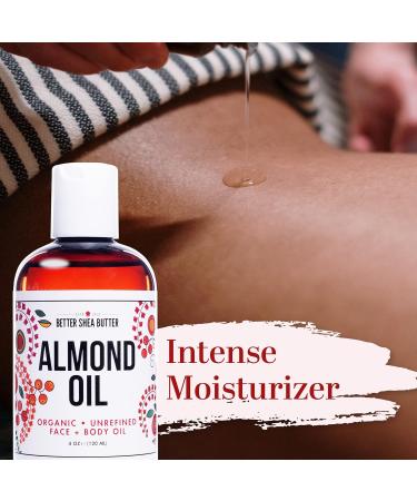 Better Shea Butter Organic Almond Oil | 100% Pure Cold-Pressed | Natural Massage Oil for Body and Face | 4 oz 4 Fl Oz (Pack of 1) - Buy Online on GoSupps.com