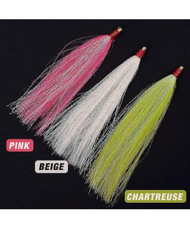Fishing Bucktail Teasers Saltwater Kit - 12pcs Copper Tube Flash Skirts for Fluke Rig Fishing - Pink Teasers Plugs - Buy Online on GoSupps.com