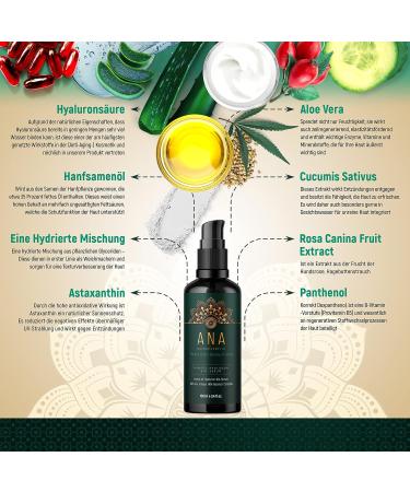 Bernecker Cosmetics Introductory price organic hyaluronic acid serum highly concentrated 100 ml vegan antiaging facial cream hyaluron antiwrinkle facial serum with aloe vera + hemp seed oil ANA natural cosmetics Made in Germany - Buy Online on GoSupps.com