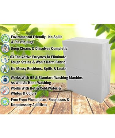 Eco-Friendly Laundry Detergent Sheets (120 Loads) - Hypoallergenic Enzyme-Based Stain Remover for Travel - Fresh Scent - Buy Online on GoSupps.com