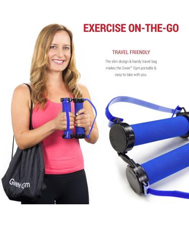 Gwee Best Resistance Bands Exercise Kit | Total Body Workout & Muscle Building | Ultimate Gym Crosstrainer with DVD Travel Bag & Healthy Eating e-Book | Blue - Buy Online on GoSupps.com