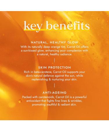 Fushi Carrot Oil 30ml Fresh-Pressed Rich in Beta Carotene Best for Sun Damage Skin Parched Skin & Fine Lines Vitamins A B C D and E and essential fatty acids Manufactured in the UK - Buy Online on GoSupps.com