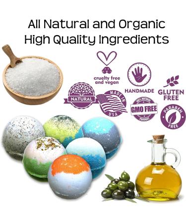Men's Organic Bath Bombs Gift Set - Vegan, Natural Ingredients - Relaxing Epsom, Himalayan & Dead Sea Salts - Made in USA - Buy Online on GoSupps.com