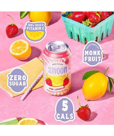 Swoon Pink Lemonade 12-Pack - Sugar Free, Low Carb, Paleo, Gluten-Free Keto Drink - Strawberry Lemonade with 100% Natural Lemon Juice Concentrate - 12 Fl oz - Buy Online on GoSupps.com