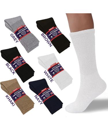 Diamond Star Diabetic Socks for Men & Women - Non-Binding Doctor Approved Crew Socks - White, 12 Pairs (Size 9-11) - Buy Online on GoSupps.com