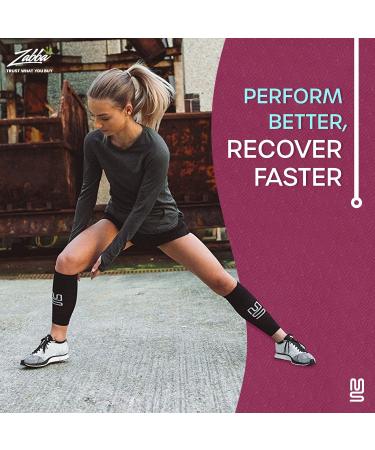 Modetro Sports Calf Support - Large Calf Compression Sleeve 2 Pack for Men and Women - Leg Sleeves for Sports Running Flights and Shin Splints - Black L ( 2 Pairs ) Black - Buy Online on GoSupps.com