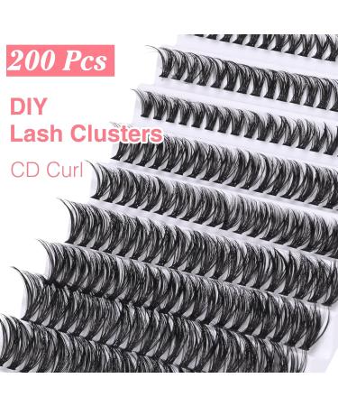Ruairie 200 Pcs CD Curl Wispy Eyelash Clusters DIY Extensions Individual Lashes 8-16MM Black - Buy Online on GoSupps.com