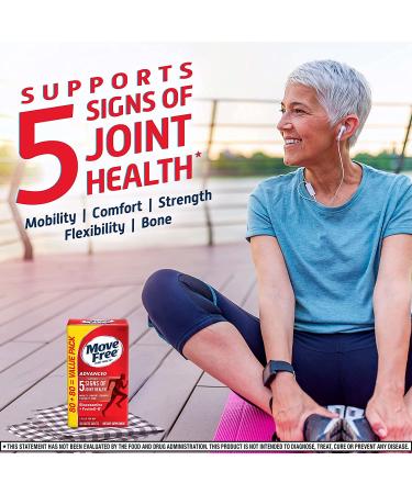 Move Free Advanced Glucosamine Chondroitin + Calcium Fructoborate Joint Support Supplement - 160 Tablets - Buy Online on GoSupps.com