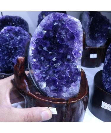 Natural Crystal Rough Natural Purple Amethyst Amethyst Quartz Cluster Quartz Crystal+Stand 650g Stone Mineral Specimen - Buy Online on GoSupps.com