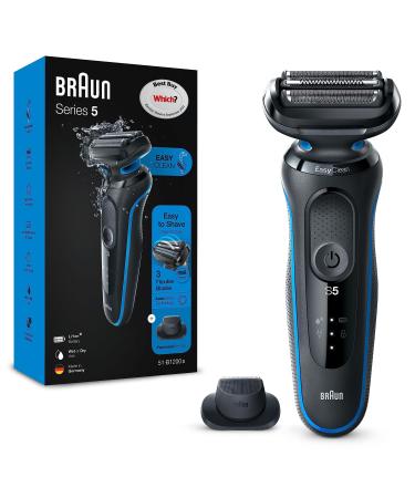 Braun Series 5 Electric Shaver With Precision Trimmer Attachment For Moustache & Sideburns Trimming 100% Waterproof 2 Pin Bathroom Plug 50-B1200s Blue Razor Rated Which Best Buy S5 50-B1200s - Buy Online on GoSupps.com