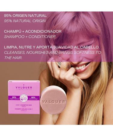 Valquer Laboratorios - 2 in 1 solid shampoo (shampoo and conditioner) - 95% natural ingredients - All hair types - Vegan - Organic Shampoo - 70 Gr - Buy Online on GoSupps.com