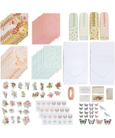 Floral Card Making Kit: 32 Blank Cards, Envelopes, Washi Tape, Stickers, Ephemera & Gift Tags | DIY Greeting Cards Supplies - Buy Online on GoSupps.com