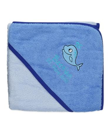 Wolimbo hooded towel personalized with name and motif - blue - 100x100 cm - for baby and children 100x100cm light blue / hooded blue