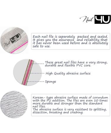 Curved Nail Files 5x 100/180 Grit 5x 180/240 Grit Nail4U Professional Nail File Banana Boomerang Emery Board Manicure Pedicure Set of 10 - Buy Online on GoSupps.com