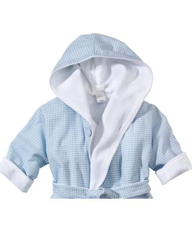 Buy Wellyou Baby Children's Bathrobe - Vichy Check 100% Cotton Unisex Sizes 68-122 (Blue & White) - International Shipping Available - Buy Online on GoSupps.com