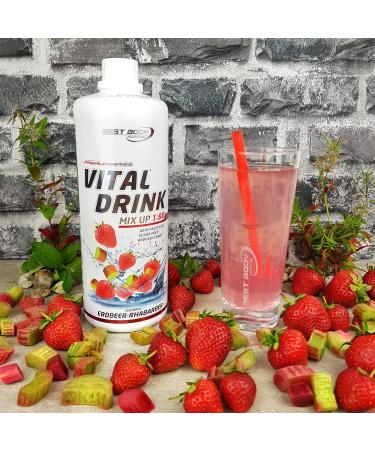 Best Body Nutrition Vital Drink Zerop - Strawberry Rhubarb Syrup Concentrate Sugar-Free 1:80 (1L) - 80L Finished Drink - Buy Online on GoSupps.com