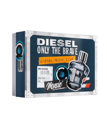 Diesel Only The Brave Eau de Toilette for Men Fougere Scent With Notes of Lemon Rosemary & Ambery Wood Gift set: EDT 4.2 Fl Oz + 2 shower gel - Buy Online on GoSupps.com