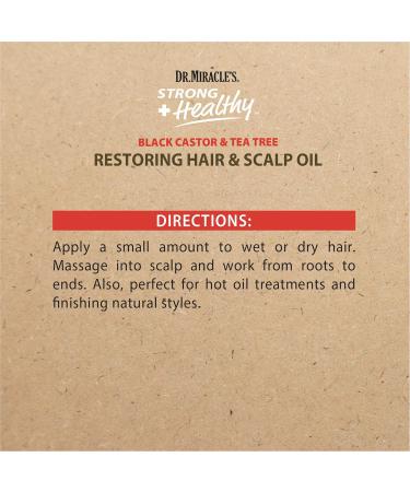 Dr. Miracle's Strong & Healthy Restoring Hair & Scalp Oil. Contains Black Castor Oil Tea Tree Oil and Mango Butter providing 2x more moisture to prevent dry hair and scalp. - Buy Online on GoSupps.com