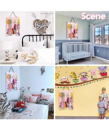 PACMAXI Hanging Baby Girl Headbands Organizer - Newborn Headbands and Bows Holder (10 Snap Band + 18 Snaps Pink) - Buy Online on GoSupps.com