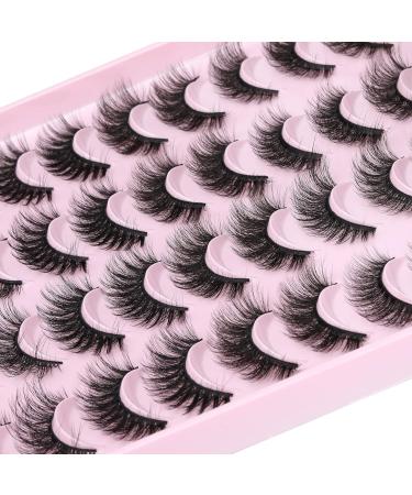 JIMIRE 5D Faux Mink False Eyelashes Multipack - 20 Pairs | Natural Fluffy Wispy Lashes | 5 Styles | 14mm-18mm | Small Eyes | Natural Look - Buy Online on GoSupps.com