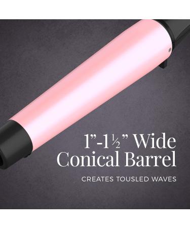 Remington CI9538 Pro 1-1.5" Pearl Ceramic Curling Wand | Digital Controls & 10 Heat Settings | Black/Pink - Shop Internationally - Buy Online on GoSupps.com