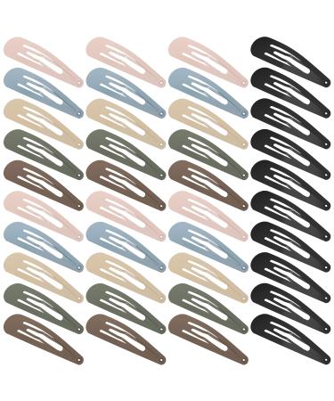 XCZYN 40 Pcs Snap Hair Clips Matte Finish Colorful Color Anti-slip Snap Clip Hair Accessories Metal Barrettes for Women Little Girls Lady Hair Styling (40 Pieces Light Colour) 1 count (Pack of 40) Light Color