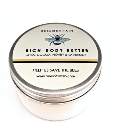 99% natural body butter - honey & lavender - 100 g by Bees of Britain.Cocoa and shea butter soothe dry skin.P. 5.5.We donate 5% of our profit to save bees and pollinators.