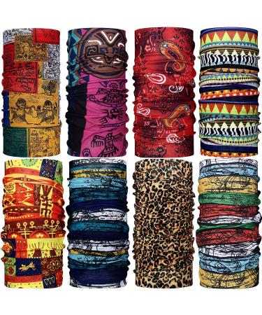 SATINIOR 8-Piece African Face Cover Bandanas - Women's Multicolored Neck Gaiter Balaclava & Head Wrap Scarf Set - Buy Online on GoSupps.com