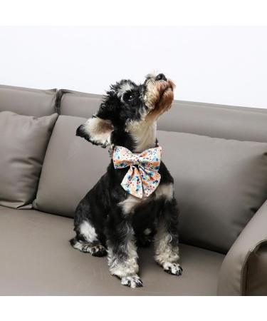 Unique Style Paws Peach Flower Dog Halison - Adjustable Cotton Fly Collar for Young Girls' Dogs (XS 8-12in) with Metal Buckle - Buy Online on GoSupps.com