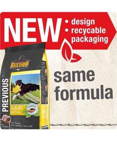 Belcando Adult Active Dog Food 12.5 kg - Dry Food for Active & Sports Dogs | Sole Feed for Adults 1+ Year - Buy Online on GoSupps.com