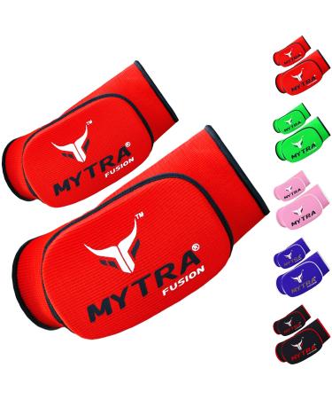 Mytra Fusion Paded Elbow Brace Elbow Protector Arm Protector Farabi Elbow Brace Support injury relief Elasticated Elbow Support Sleeve Tennis elbow Golfers Elbow Injury recovery Elbow Support L/XL Red