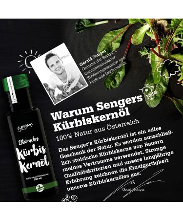  Senger's Senger's 100% Pure Styrian Pumpkin Seed Oil PGI from the Steiermark Premium brand (500 ml) - Buy Online on GoSupps.com