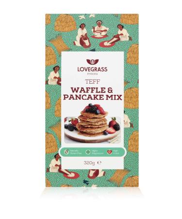 Lovegrass Teff Waffle & Pancake Mix - 320g - Gluten Free - High in Magnesium Iron & Fibre