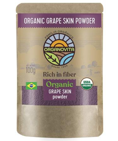 ORGANOVITA | ORGANIC GRAPE SKIN POWDER | ORGANIC GRAPE SKIN FLOUR | Rich in Resveratrol, All purpose Flour, Flour for Baking, Gluten Free Flour, Superfood to Boost Immune System, Gut & Health, Certified USDA, Antioxidants Rich - Blend in Smoothies, Cakes 
