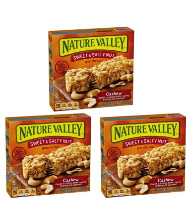 Nature Valley Sweet & Salty Nut Cashew Granola Bars, 1.2 Oz, 6 Count (Pack of 3)
