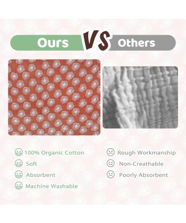 amo nenes Baby Swaddle Blanket 100% Bamboo Cotton | Large 110 x 150 cm | Soft & Breathable Muslin Wrap for Newborn Boys and Girls - Dandelion Print - Buy Online on GoSupps.com