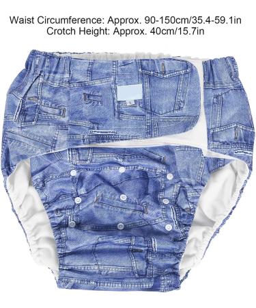 Adjustable Reusable Adult Diaper Pants - Incontinence Care for Seniors | Washable & Comfortable (Blue) - Buy Online on GoSupps.com