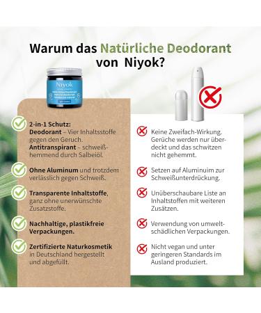 Natural Aluminum Free Deodorant & Antiperspirant - 2-in-1 Light Ocean Scent 40ml | Eco-Friendly Natural Cosmetics - Buy Online on GoSupps.com