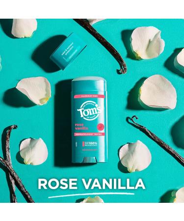 Tom s of Maine Rose Vanilla Aluminum Free Natural Deodorant For Women & Men | Goes on Clear | Odor & Wetness Protection | Naturally Derived and Moisture-Locking Ingredients | 3.25 oz Rose Vanilla 3.25 Ounce (Pack of 1) - Buy Online on GoSupps.com