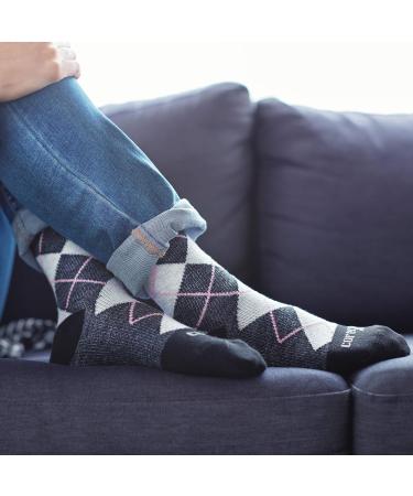 Buy Core-Spun Knee Highs 15-20 mmHg - XL Pink Argyle Patterned Compression Socks | International Shipping Available - Buy Online on GoSupps.com