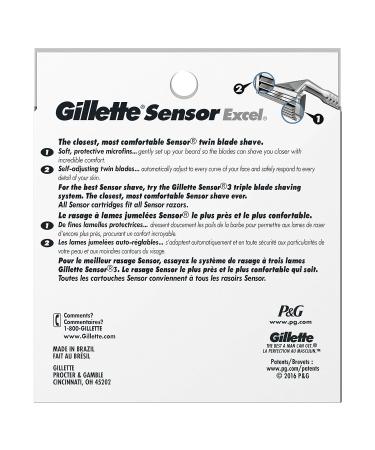 Gillette Sensor Excel Men's Razor Blade Refills - 10 Count Pack (Pack of 1) - Buy Online on GoSupps.com