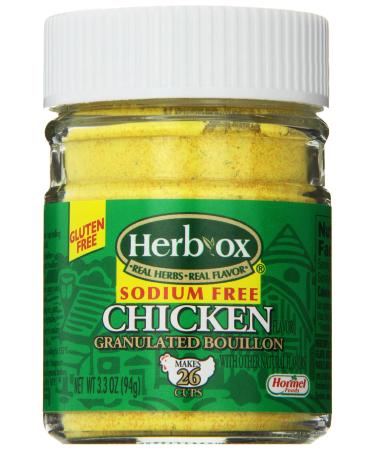 Herbox Granular Sodium Free Chicken Bouillon, 3.3-Ounce (Pack of 6)