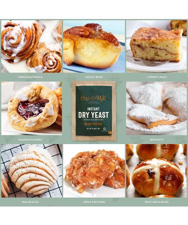 One in a Mill Instant Dry Yeast Packets - Fast Acting Self Rising Yeast for Baking Bread, Cake, Pizza Dough - Kosher - 12 Pouches - Buy Online on GoSupps.com