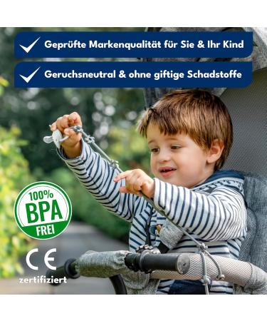 Buy Neufeld 3x Pacifier Chain | Cup Catcher Baby Toy | Free Pocket & eBook | Safe Buggy Accessory in Gray - International Shipping Available - Buy Online on GoSupps.com