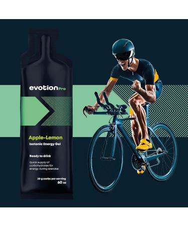 Evotion Pro High Energy Gel 20 x 60ml - 80KCAL 20G Carbs - Apple Citric Maltodextrin Power Gel for Running & Marathon - Energizing Liquid Power Gel Shot - Buy Online on GoSupps.com